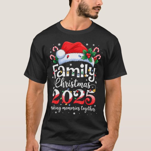 Family Christmas 2025 Matching Squad Santa Elf Fun T-shirt (Voorkant)