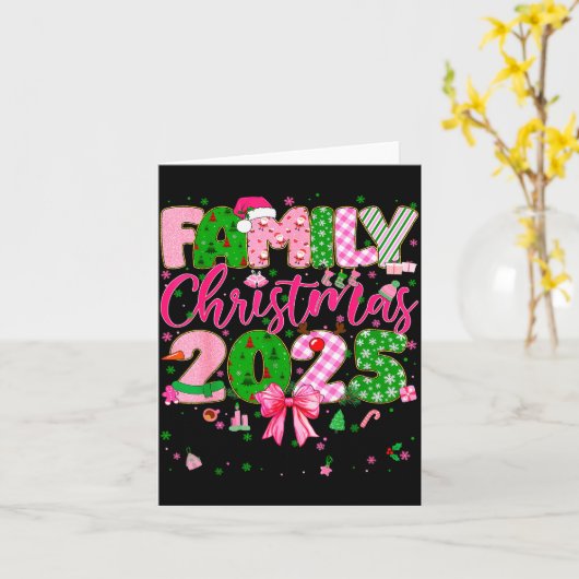 Family Christmas 2025 Matching Tee Xmas Pajamas Gi Kaart (Gele Bloem)