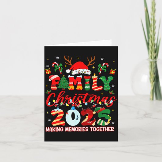 Family Christmas 2025 Ornament Santa Squad Pajamas Kaart (Voorkant)