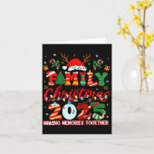 Family Christmas 2025 Ornament Santa Squad Pajamas Kaart (Gele Bloem)