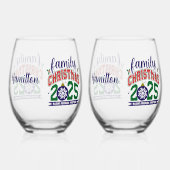 Family Christmas 2025 Wijnglas Zonder Voet (Voorkant)
