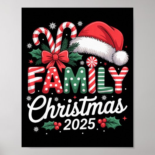 Family Christmas 2025 Xmas Matching Pajamas  Poster (Voorkant)