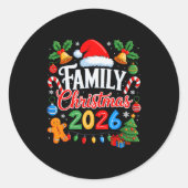 Family Christmas 2026 Matching Pajamas Xmas Family Ronde Sticker (Voorkant)