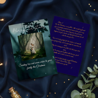 Family Christmas Card Custom Photo Holiday Message Bedankkaart