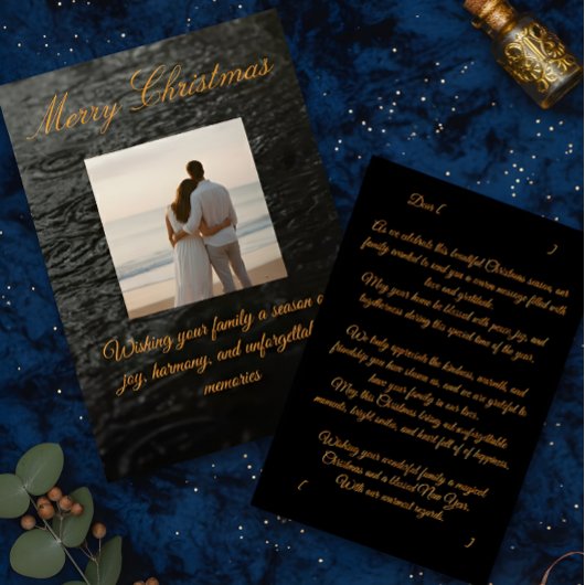 Family Christmas Card – Editable Design Bedankkaart