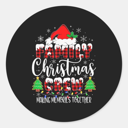 Family Christmas Crew Making Memories Matching Paj Ronde Sticker (Voorkant)