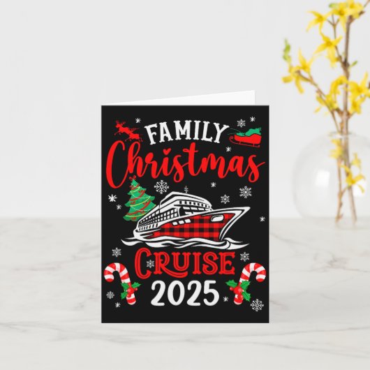 Family Christmas Cruise 2025 Family Matching Merry Kaart (Gele Bloem)