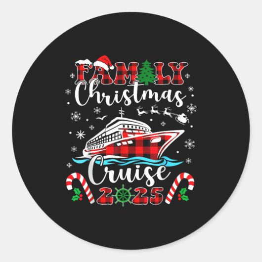 Family Christmas Cruise 2025 Matching Family Cruis Ronde Sticker (Voorkant)