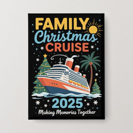Family Christmas Cruise 2025 Matching Holiday Xmas Button (Voorkant)