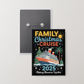 Family Christmas Cruise 2025 Matching Holiday Xmas Button (Voorkant / Achterkant)