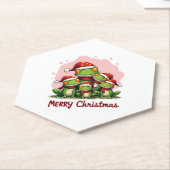 Family christmas frogs (1) kartonnen onderzetters (Schuin)