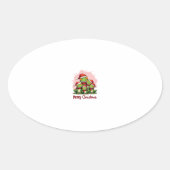 Family christmas frogs (1) ovale sticker (Voorkant)