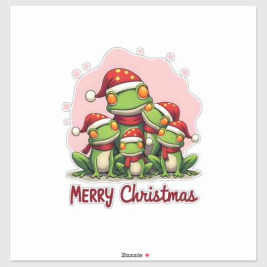 Family christmas frogs (1) sticker (Vel)