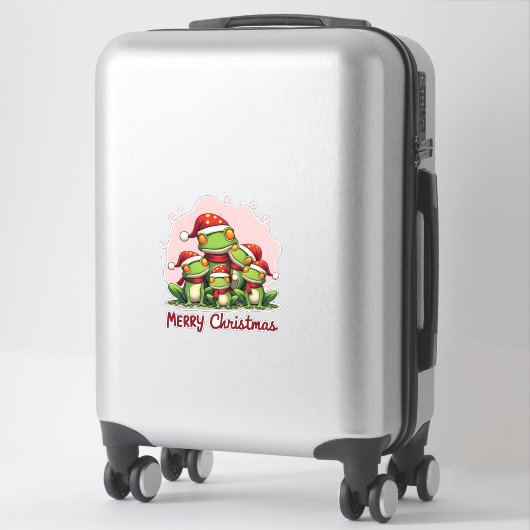 Family christmas frogs (1) sticker (Koffer)