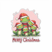 Family christmas frogs (1) sticker (Voorkant)