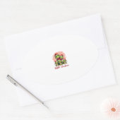 Family christmas frogs (3) ovale sticker (Envelop)