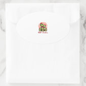 Family christmas frogs (3) ovale sticker (Tas)