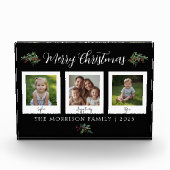 Family Christmas Greenery Black Fotoblokken (Voorkant)
