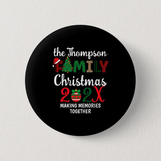 Family Christmas Making Memories Together Ronde Button 5,7 Cm (Voorkant)
