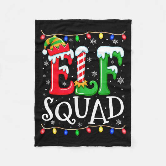 Family Christmas Matching Pajamas Elf Xmas Squad Fleece Deken (Voorkant)