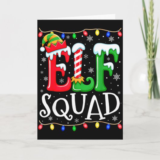 Family Christmas Matching Pajamas Elf Xmas Squad  Kaart (Voorkant)