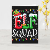 Family Christmas Matching Pajamas Elf Xmas Squad  Kaart (Gele Bloem)