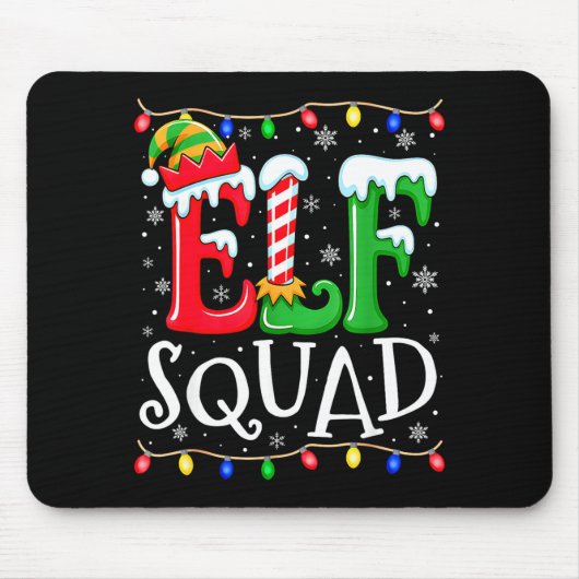 Family Christmas Matching Pajamas Elf Xmas Squad  Muismat (Voorkant)