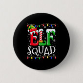 Family Christmas Matching Pajamas Elf Xmas Squad  Ronde Button 5,7 Cm (Voorkant)