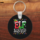 Family Christmas Matching Pajamas Elf Xmas Squad Sleutelhanger (Voorkant)