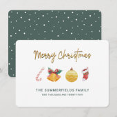 Family Christmas Modern Chic Elegant Feestdagenkaart (Voorkant / Achterkant)