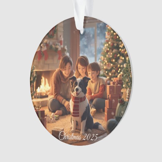 Family Christmas Ornament with Border Collie – Coz (voorkant)