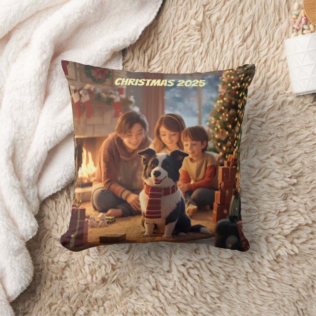 Family Christmas Ornament with Border Collie – Coz Kussen (Deken)