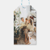 Family Christmas Own Photo – Festive Gift Tag Cadeaulabel (Voorkant)