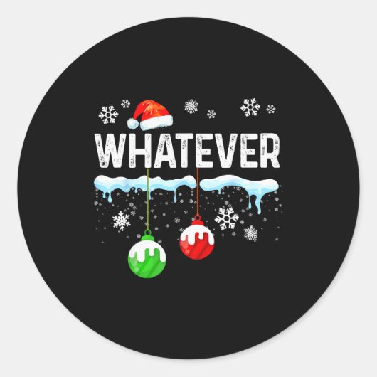 Family Christmas Pajamas Matching Whatever  Ronde Sticker (Voorkant)