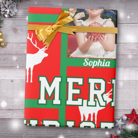 Family Christmas Photo Cadeaupapier