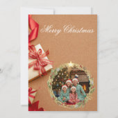 Family Christmas Photo Card 2026 | Red Gift Design Save The Date (Achterkant)