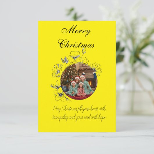 Family Christmas Photo Card Bedankkaart (Staand voorkant)