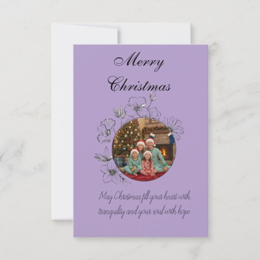 Family Christmas Photo Card Bedankkaart (Voorkant)