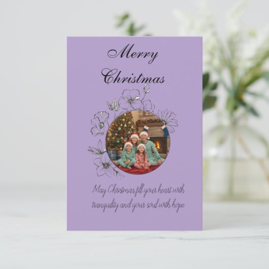 Family Christmas Photo Card Bedankkaart (Staand voorkant)