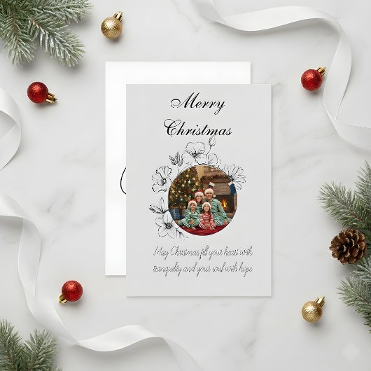 Family Christmas Photo Card Bedankkaart