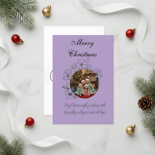 Family Christmas Photo Card Bedankkaart