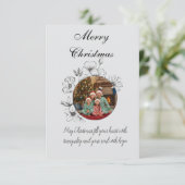 Family Christmas Photo Card Bedankkaart (Staand voorkant)