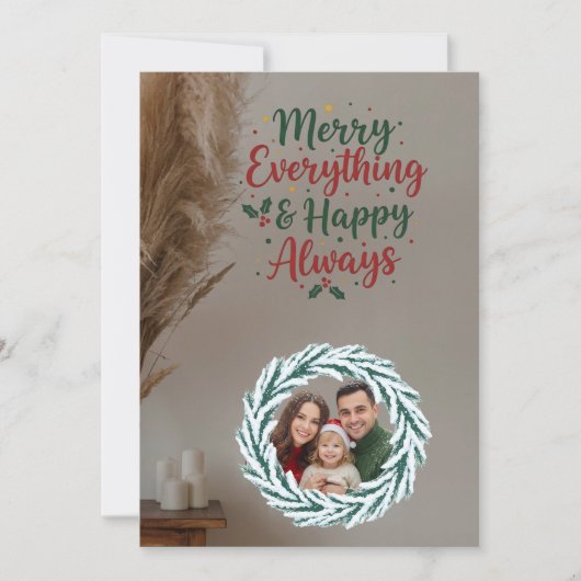Family Christmas Photo Card Kaart (Voorkant)