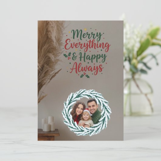 Family Christmas Photo Card Kaart (Staand voorkant)