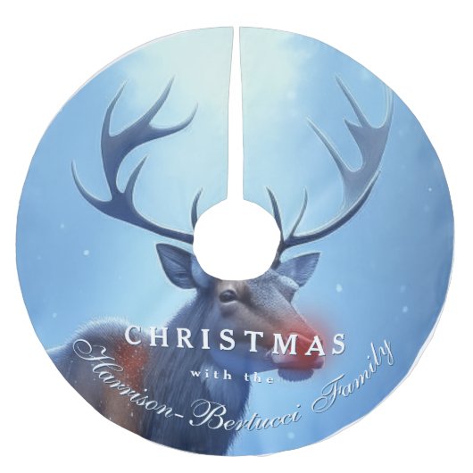 Family Christmas Reindeer Winter Wonderland  Kerstboom Rok (Voorkant)