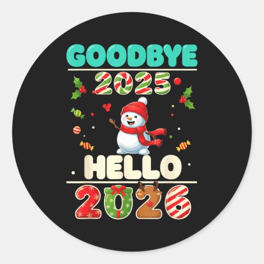 Family Christmas Shirts Matching 2025, Funny Nye H Ronde Sticker (Voorkant)