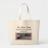Family Christmas Shopping Weekend Crimson Ornament Grote Tote Bag (Voorkant)
