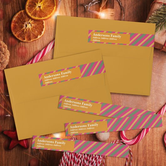 Family Christmas Stripes Gold