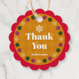 Family Christmas Thank You Gold Bedankjes Labels