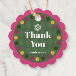 Family Christmas Thank You Green Bedankjes Labels